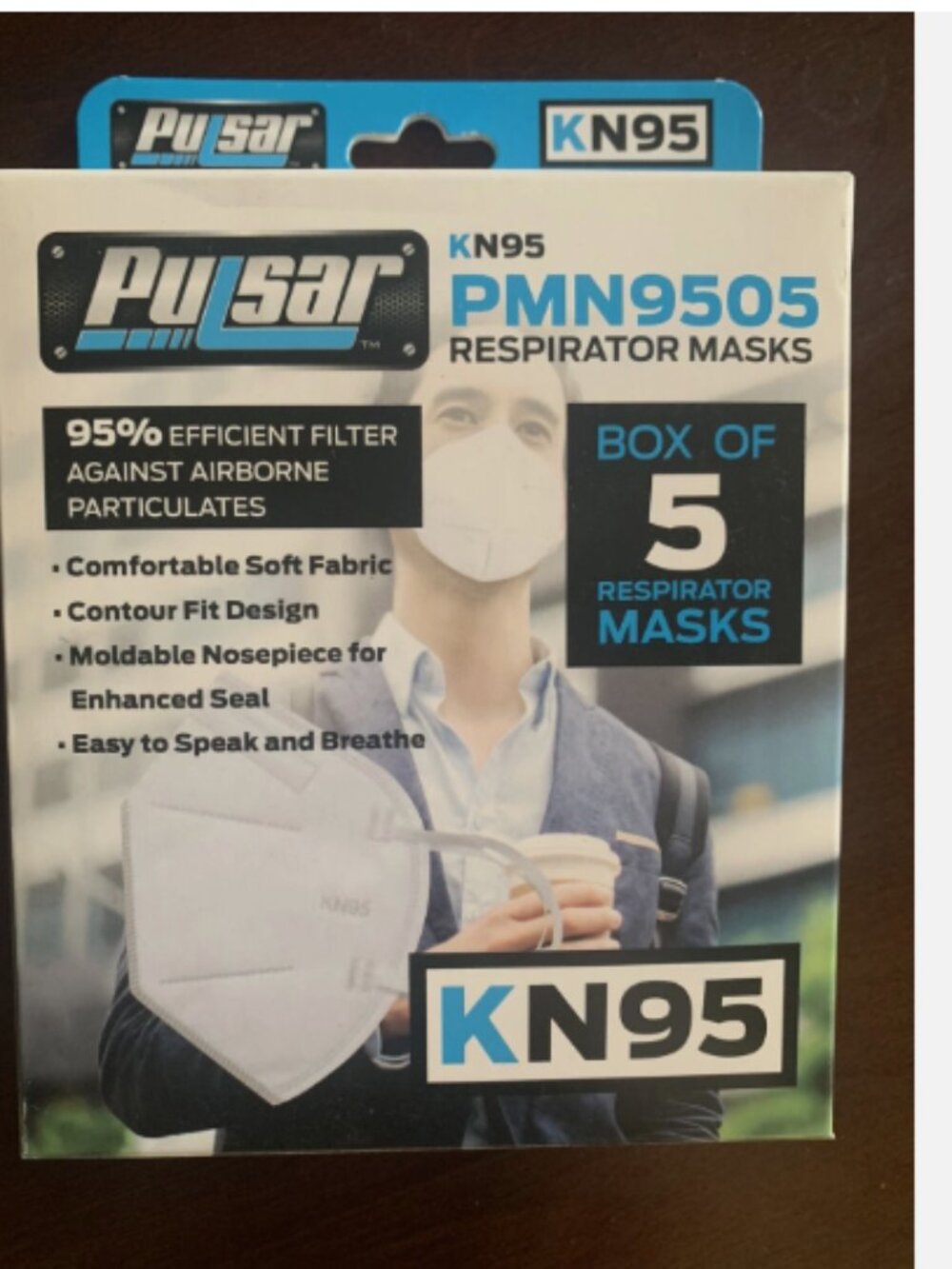 Pulsar KN95 Respirator Masks Box of 5 NEW